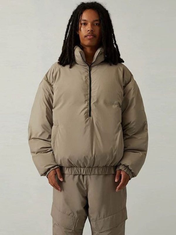 Desert Taupe Quilted Pullover Jacket