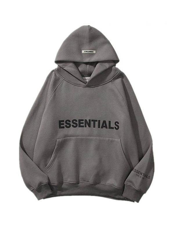 Essentials Casual Dark Gray Hoodie