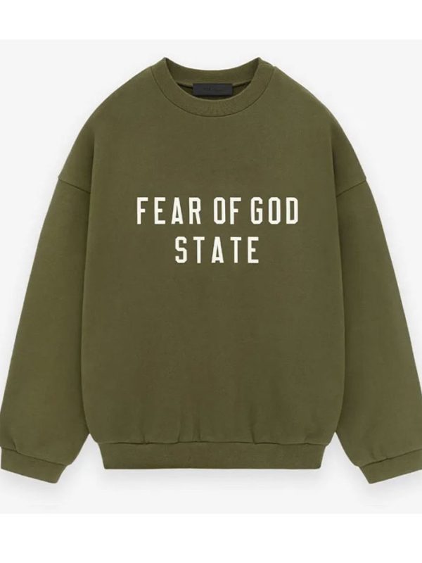 Fleece Crewneck Olive Green Sweatshirt