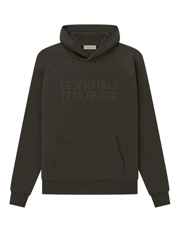 Flocked FOG Brown Black Hoodie