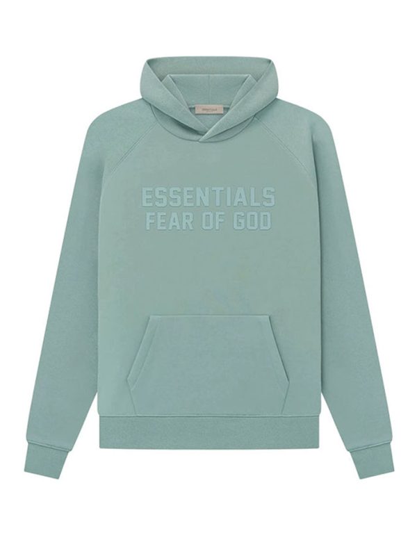 Flocked Haze Blue Hoodie