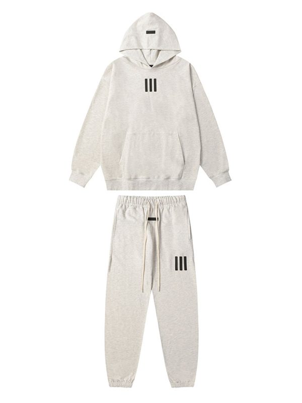 Cotton Fleece Tracksuit Light Heather Gray